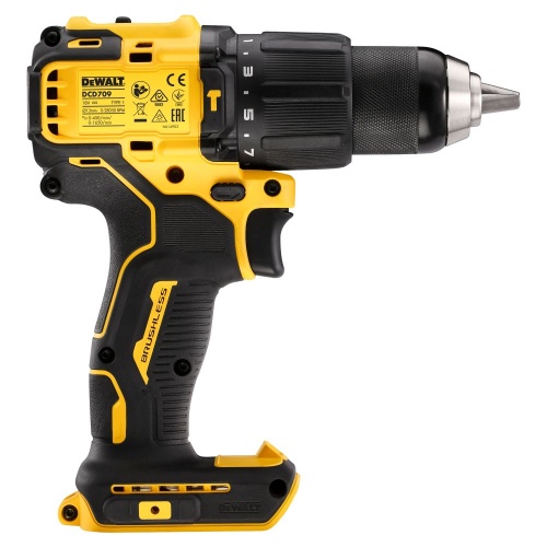 Аккумуляторная ударная дрель-шуруповерт DEWALT DCD709P2T, 18 В, 1650 об/мин, 28050 уд/мин, с 2 АКБ 5 Ач и ЗУ, в кейсе TSTAK (DCD709P2T-QW) фото 5