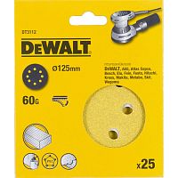 Шлифовальные круги DEWALT DT3112, 125 мм, 8 отверстий, 60G, 25 шт.