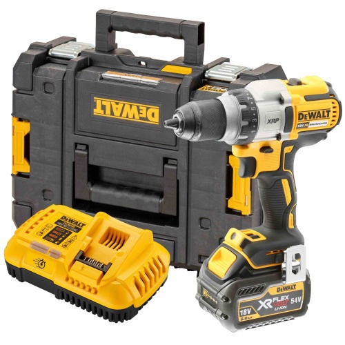 Аккумуляторная дрель-шуруповерт DEWALT DCD991D1T, 18 В, 2000 об/мин, с АКБ 2 Ач и ЗУ, в кейсе TSTAK (DCD991D1NT-XJ)