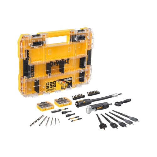Набор насадка угловая, сверла и биты DEWALT FLEX TORQ DT70776, 85 предметов в пластиковом боксе TSTAK Набор насадка угловая, сверла и биты DEWALT FLEX TORQ DT70776, 85 предметов в пластиковом боксе TSTAK