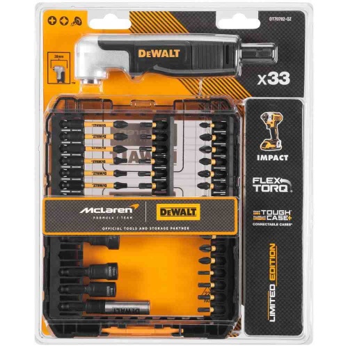 Набор бит и торцевых головок DEWALT McLaren Limited Edition DT70782, с торсионным адаптером, 33 шт., в кейсе (DT70782-QZ) фото 5 Набор бит и торцевых головок DEWALT McLaren Limited Edition DT70782, с торсионным адаптером, 33 шт., в кейсе (DT70782-QZ) фото 5