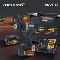 Ударная дрель-шуруповерт DEWALT McLaren Limited Edition DCD85MM2T, 18 В, 2000 об/мин, с 2 АКБ 4 Ач и ЗУ, в кейсе TSTAK