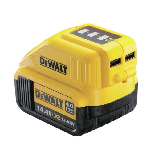 Зарядное устройство для мобильных устройств DEWALT, с 2 портами USB, 10.8-18 В, 1.5 А, (DCB090-XJ) фото 3