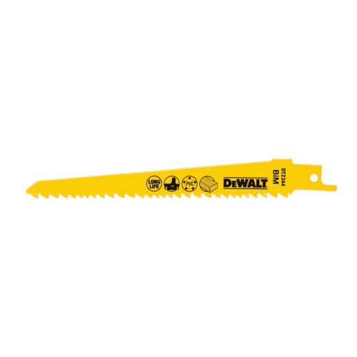 Полотно DEWALT DT2344, по дереву для сабельных пил биметаллическое, BiM, 152 x 3.6-5.1 мм, S610VF, 5 шт. фото 2