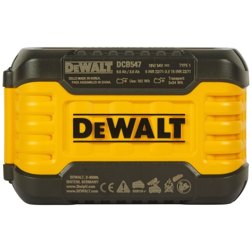 Аккумулятор DEWALT FLEXVOLT DCB547, Li-Ion, 18/54 В, 9/3 Ач (DCB547-XJ) фото 3