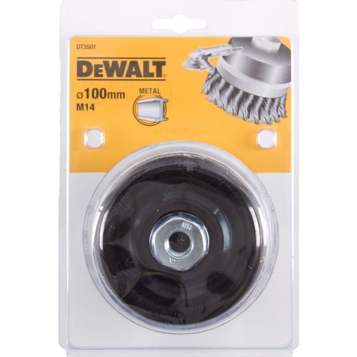 Чашечная щетка DEWALT DT3501, пучки, витая проволока, 100 x 24 мм x 5/8 дюйма Чашечная щетка DEWALT DT3501, пучки, витая проволока, 100 x 24 мм x 5/8 дюйма