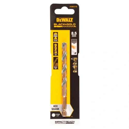 Сверло по металлу DEWALT EXTREME IMPACT Black&Gold 8.5х120мм DT20613-QZ