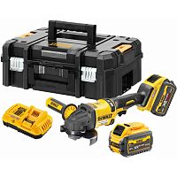 Аккумуляторная угловая шлифмашина DEWALT DCG418T2, 54 В, 125 мм, 9000 об/мин, с 2 АКБ 2 Ач и ЗУ, в кейсе TSTAK (DCG418T2-QW)