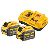 Набор DEWALT: 2 АКБ DCB547, Li-Ion, 18/54 В, 9/3 Ач и быстрое зарядное устройство DCB118, 18/54 В, 8 А (DCB118X2-QW)