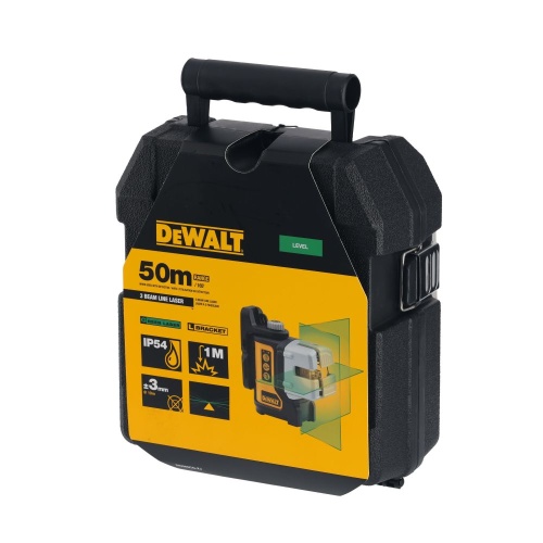 Линейный лазерный нивелир DEWALT, на батарейках, самовыравнивающийся, зеленый, 20 м, в кейсе (DW089CG-XJ) фото 6 Линейный лазерный нивелир DEWALT, на батарейках, самовыравнивающийся, зеленый, 20 м, в кейсе (DW089CG-XJ) фото 6