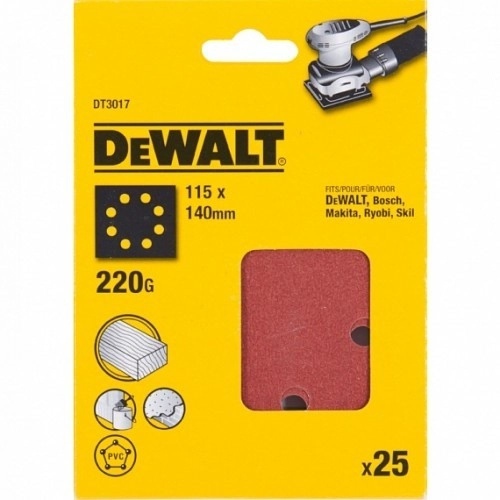 Шлифлисты перфорированные DEWALT DT3017, 115 x 140 мм, 220G, 25 шт. Шлифлисты перфорированные DEWALT DT3017, 115 x 140 мм, 220G, 25 шт.
