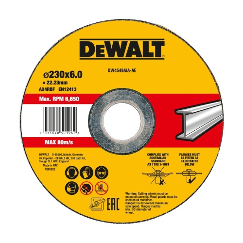 Круг обдирочный по металлу DEWALT DW4549AIA, HP LongLife, 230 x 6 мм Круг обдирочный по металлу DEWALT DW4549AIA, HP LongLife, 230 x 6 мм