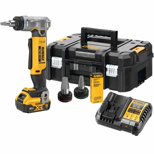 Аккумуляторный расширитель для труб DEWALT DCE400P1T, 18 В, 60 ход/мин, до 25 мм, с АКБ 5 Ач и ЗУ, в кейсе TSTAK (DCE400P1NT-XJ) Аккумуляторный расширитель для труб DEWALT DCE400P1T, 18 В, 60 ход/мин, до 25 мм, с АКБ 5 Ач и ЗУ, в кейсе TSTAK (DCE400P1NT-XJ)