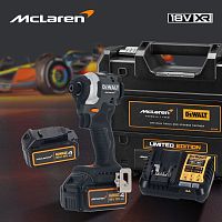 Шуруповерт DEWALT McLaren Limited Edition DCF85MM2T, 18 В, 205 Нм, 3800 уд/мин, с 2 АКБ 4 Ач и ЗУ, в кейсе TSTAK (DCF85MM2T-QW)