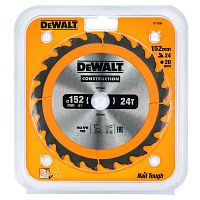 Диск пильный по дереву DEWALT CONSTRUCTION, 152х20х1.5 мм (DT1930-QZ)