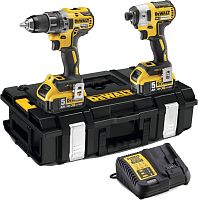 Набор аккумуляторный DEWALT, 18 В: ударная дрель-шуруповерт DCD796 и ударный шуруповерт DCF887, с 2 АКБ 5 Ач и ЗУ, в кейсе, (DCK266P2)