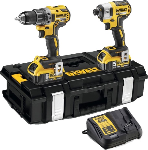 Набор аккумуляторный DEWALT, 18 В: ударная дрель-шуруповерт DCD796 и ударный шуруповерт DCF887, с 2 АКБ 5 Ач и ЗУ, в кейсе, (DCK266P2) Набор аккумуляторный DEWALT, 18 В: ударная дрель-шуруповерт DCD796 и ударный шуруповерт DCF887, с 2 АКБ 5 Ач и ЗУ, в кейсе, (DCK266P2)