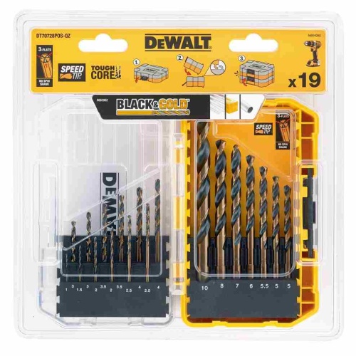 Набор сверл по металлу DEWALT DT70728, 1-10 мм, 19 шт. (DT70728-QZ) Набор сверл по металлу DEWALT DT70728, 1-10 мм, 19 шт. (DT70728-QZ)