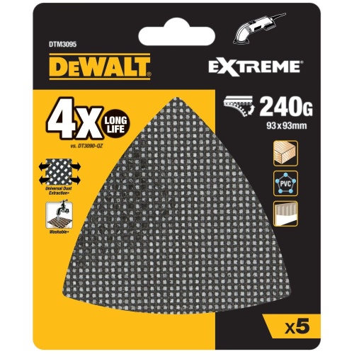 Шлифлисты дельта DEWALT DTM3095, 93x93 мм, 240 G, 5 шт. фото 4 Шлифлисты дельта DEWALT DTM3095, 93x93 мм, 240 G, 5 шт. фото 4