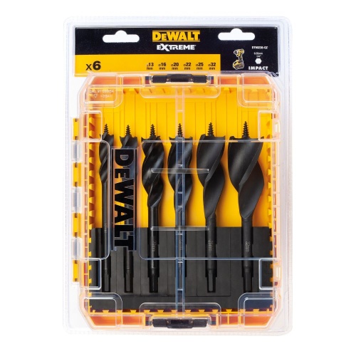 Набор сверл DEWALT Extreme Impact по дереву, 13/16/20/22/25/32 мм, 6 шт. (DT90238-QZ) фото 6 Набор сверл DEWALT Extreme Impact по дереву, 13/16/20/22/25/32 мм, 6 шт. (DT90238-QZ) фото 6