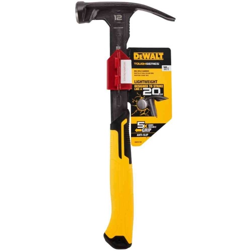 Молоток с прямым заострённым гвоздодёром DEWALT TOUGHSERIES, облегчённый, 340 г (DWHT51135X) фото 2