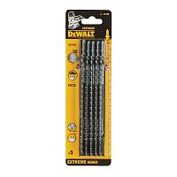 Пилка для лобзика DEWALT DT2167, по дереву из высокоуглеродистой стали, HCS, 180 x 155 x 4.0 x 120 мм, T744D, 5 шт.