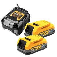 Набор DEWALT: 2 АКБ POWERSTACK DCBP034, Li-Ion, 18 В, 1.7 Ач и зарядное устройство DCB1102, 18 В, 2 A, DCB1102E2