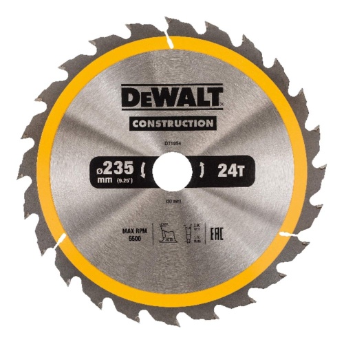 Диск пильный по дереву DEWALT CONSTRUCTION, 235х30х1.7 мм (DT1954-QZ) фото 2