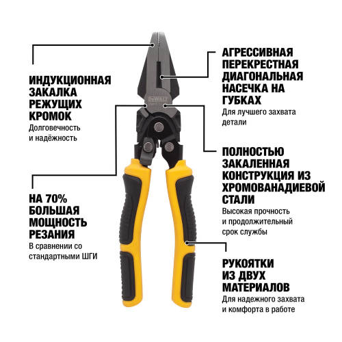 Плоскогубцы комбинированные DEWALT DWHT0-70276 фото 5