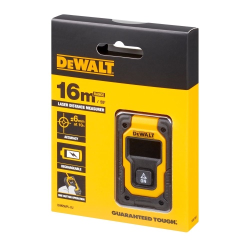 Аккумуляторный лазерный дальномер DEWALT DW055PL, 3.6 В, 16 м, со встроенной АКБ (DW055PL-XJ)