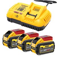 Набор DEWALT DCB118X3: 3 АКБ FLEXVOLT DCB547, Li-Ion, 18/54 В, 9/3 Ач и зарядное устройство DCB118, 18/54 В, 8 А