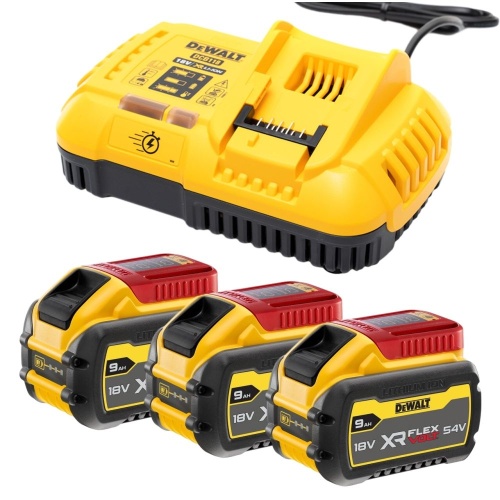 Набор DEWALT DCB118X3: 3 АКБ FLEXVOLT DCB547, Li-Ion, 18/54 В, 9/3 Ач и зарядное устройство DCB118, 18/54 В, 8 А