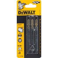 Пилка для лобзика DEWALT EXTREME DT2221, по алюминию PRECISION CUT биметаллическая, BiM, 100 x 75 x 3.0 x 30 мм, T127DF, 3 шт.