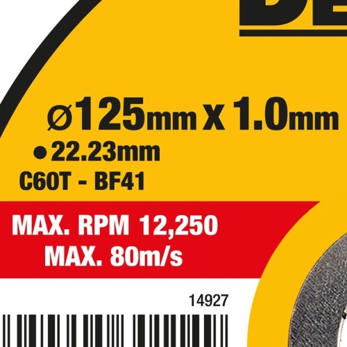 Отрезной диск DEWALT DT20595, по мультиматериалу, 125х22.23х1 мм (DT20595-QZ) фото 2