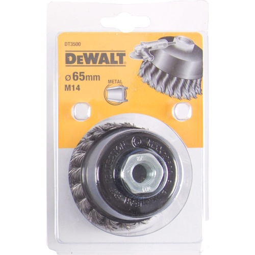 Чашечная щетка DEWALT DT3500, пучки витая проволока 65 x 18 мм x M14 Чашечная щетка DEWALT DT3500, пучки витая проволока 65 x 18 мм x M14