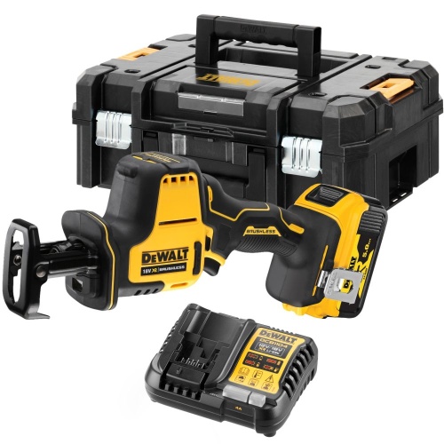 Аккумуляторная сабельная пила DEWALT DCS369P1T, 18 В, 2800 ход/мин, 16 мм, с АКБ 5 Ач и ЗУ, в кейсе TSTAK (DCS369P1NT-XJ) Аккумуляторная сабельная пила DEWALT DCS369P1T, 18 В, 2800 ход/мин, 16 мм, с АКБ 5 Ач и ЗУ, в кейсе TSTAK (DCS369P1NT-XJ)
