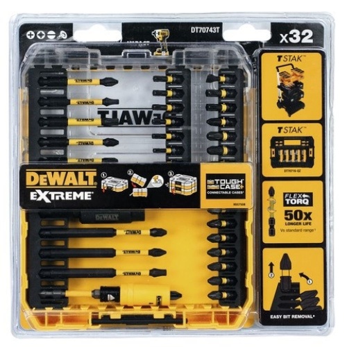 Набор бит и насадок в кейсе DEWALT DT70743T, FLEXTORQ 32 предмета Набор бит и насадок в кейсе DEWALT DT70743T, FLEXTORQ 32 предмета