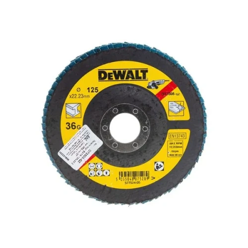 Круг лепестковый DEWALT Extreme 125*22,2мм 36G DT3308-QZ Круг лепестковый DEWALT Extreme 125*22,2мм 36G DT3308-QZ