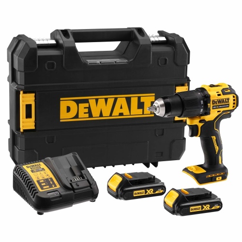 Аккумуляторная ударная дрель-шуруповерт DEWALT DCD709S2T, 18 В, 1650 об/мин, 28050 уд/мин, с 2 АКБ 1.5 Ач и ЗУ, в кейсе (DCD709S2T-QW)