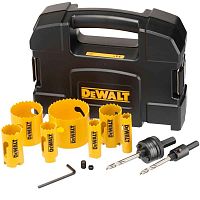 Набор коронок по мультиматериалу и пилотных сверл DEWALT DT90354, 16-64 мм, 11 шт., в кейсе (DT90354-QZ)