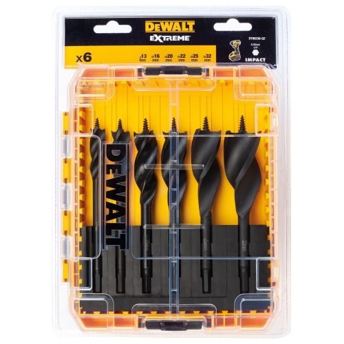 Набор сверл DEWALT Extreme Impact по дереву, 13/16/20/22/25/32 мм, 6 шт. (DT90238-QZ) Набор сверл DEWALT Extreme Impact по дереву, 13/16/20/22/25/32 мм, 6 шт. (DT90238-QZ)