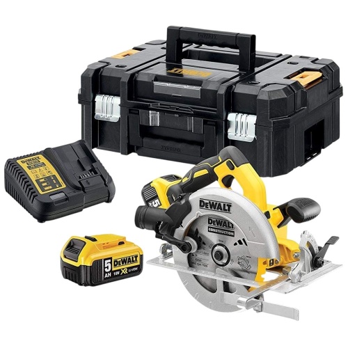 Аккумуляторная дисковая пила DEWALT DCS570P2, 18 В, 184 мм, 5500 об/мин, с 2 АКБ 5 Ач и ЗУ, в кейсе TSTAK (DCS570P2-QW) Аккумуляторная дисковая пила DEWALT DCS570P2, 18 В, 184 мм, 5500 об/мин, с 2 АКБ 5 Ач и ЗУ, в кейсе TSTAK (DCS570P2-QW)