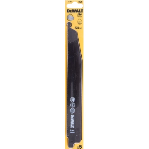 Полотно DEWALT DT2363, по дереву для сабельных пил из высокоуглеродистой стали, HCS, 228 x 4.2 мм, S1544D, 5 шт. Полотно DEWALT DT2363, по дереву для сабельных пил из высокоуглеродистой стали, HCS, 228 x 4.2 мм, S1544D, 5 шт.