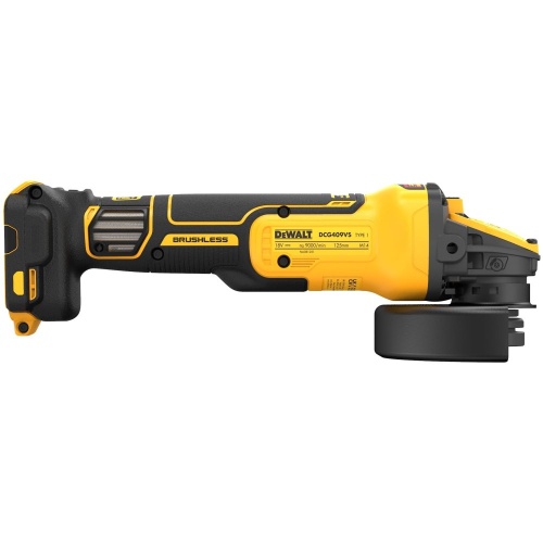 Аккумуляторная угловая шлифмашина DEWALT DCG409VSN, 18/54 В, 125 мм, 9000 об/мин, без АКБ и ЗУ (DCG409VSN-XJ) фото 8