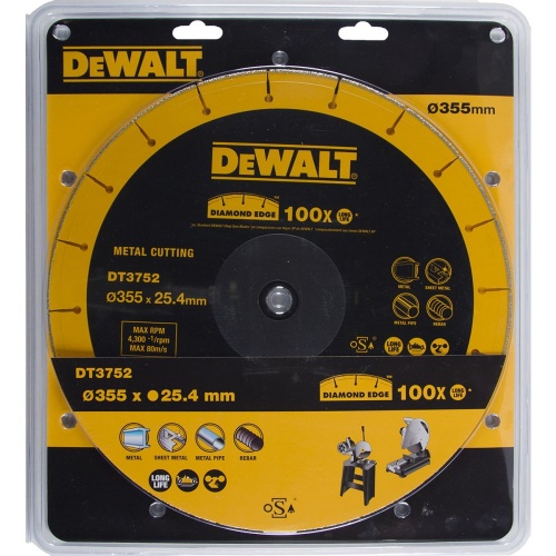 Алмазный круг по металлу DEWALT DT3752, 355 x 25.4 x 1.6, h=3 фото 2 Алмазный круг по металлу DEWALT DT3752, 355 x 25.4 x 1.6, h=3 фото 2