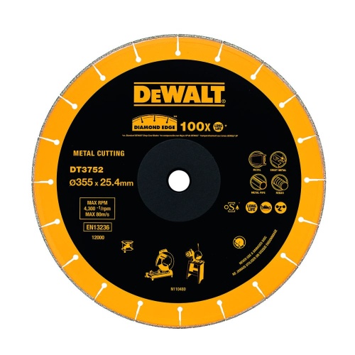Алмазный круг по металлу DEWALT DT3752, 355 x 25.4 x 1.6, h=3 Алмазный круг по металлу DEWALT DT3752, 355 x 25.4 x 1.6, h=3