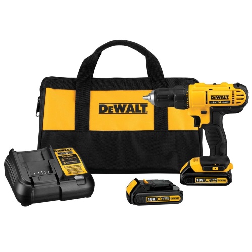 Аккумуляторная дрель-шуруповерт DEWALT DCD771C2, 18 В, 1500 об/мин, с 2 АКБ 1.3 Ач и ЗУ, в сумке (DCD771C2-QW)