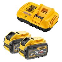 Набор DEWALT: 2 АКБ DCB548, Li-Ion, 18/54 В, 12/4 Ач и быстрое зарядное устройство DCB118, 18/54 В, 8 А (DCB118Y2-QW)