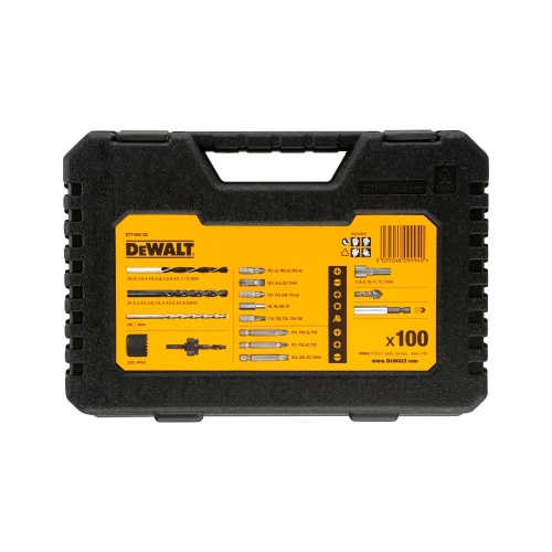 Набор сверл и насадок DEWALT DT71563, 100 предметов в пластиковом кейсе фото 8