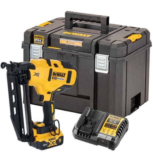 Аккумуляторный шпилькозабивной пистолет DEWALT DCN660P1T, 18 В, 48 Дж, с АКБ 5 Ач и ЗУ, в кейсе TSTAK (DCN660P1NT-XJ)